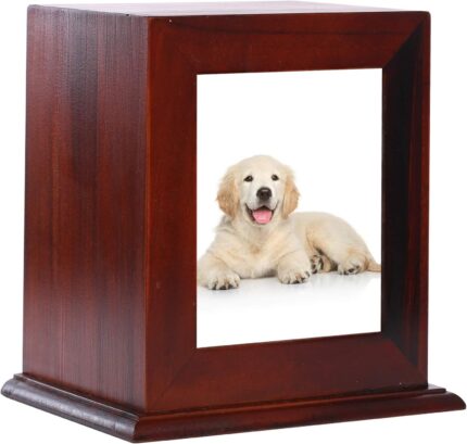 Wood Pet Urn with Photo Frame